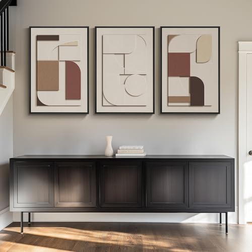 Large 3D Textured Neutral Abstract Framed Wall Art - Image 4