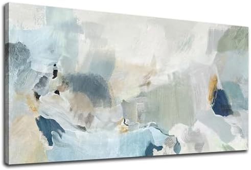 arteWOODS Abstract Canvas Wall Art Teal Abstract Pictures Canvas Painting - Image 2