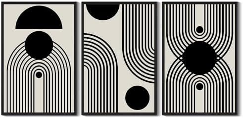 Drsoum Large 24x36in Black and White Abstract Framed Wall Art Decor Duotone - Image 6