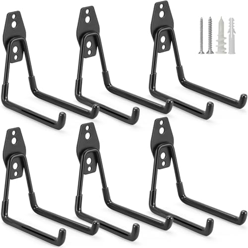 6 Pack Garage Hooks Heavy Duty Storage Organizer Wall Mount Power and Garden by LUPYJI