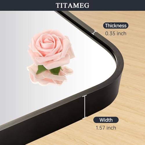 Black Bathroom Mirror for Over Sink, Modern Decorative Vanity Mirror for Living - Image 3