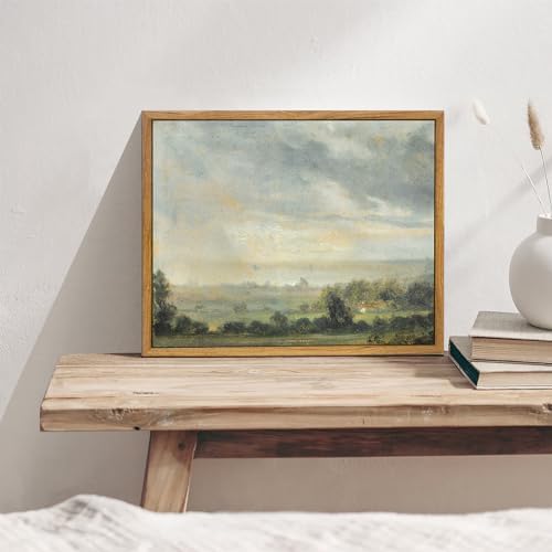 KBKBART Framed Vintage Landscape Wall Art Prints, Retro Green Forest Valley - Image 4