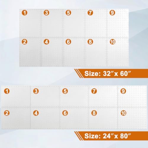 PBHEPJ 10 Pack Metal Pegboard Panels, Includes Drywall Anchors and Screws Kits - Image 5
