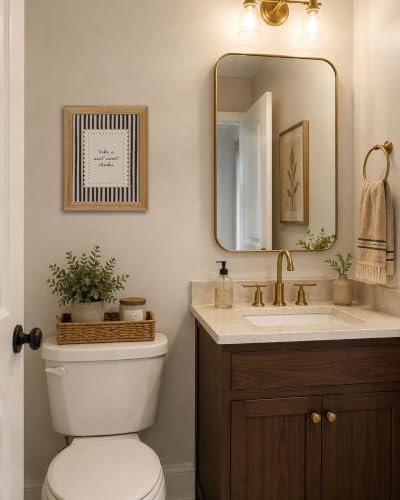 Framed Bathroom Wall Art Funny Take a Seat Sweet Cheeks Quote Wall Decor - Image 4