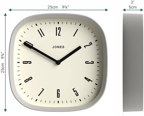 JONES CLOCKS® Marvel wall Clock | Modern Retro Rounded Square Clock | 10" | - Image 4