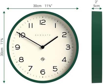 NEWGATE® Number Four Echo wall Clock | Modern Round Clock | 12" | Eden Green | - Image 3
