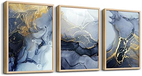 Framed Wall Art for Living Room Abstract Wall Decor for Bedroom Abstract Ink by DZRWUBHS