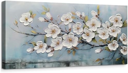 Anolyfi Cherry Blossom Flowers Textured Wall Art by Anolyfi