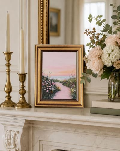 Gold Framed Wall Art, Dreamy Beachy Aesthetic Artwork - Image 4