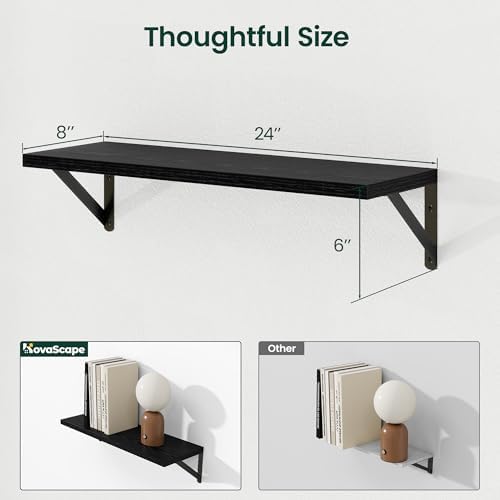 Floating Shelves, 8 Inch Deep Rustic Book Shelf - Image 3