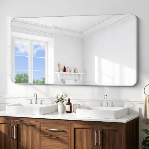 BONEWEI Silver Bathroom Mirror, 66x36 inch Wall Mirror - Image 2