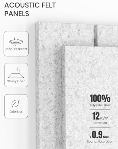 Fluxynara 36" x 24" Large Felt Bulletin Board，Minimalist Gray - Image 5