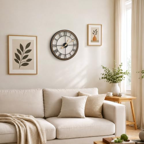 Micasso Modern Farmhouse Decorative Clock: 20 inch Battery Operated - Image 6