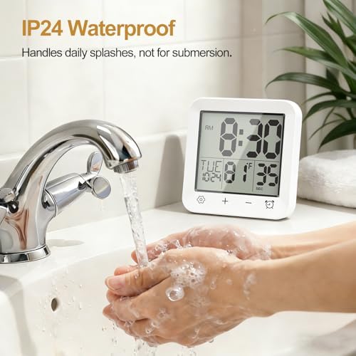 Shower Clock Waterproof, Bathroom Digital Clock - Image 3