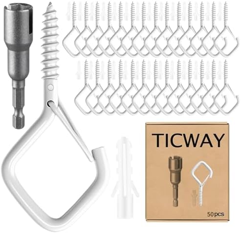 2.36IN Ceiling Hooks for Hanging Plants, Hanging Hooks by Ticway