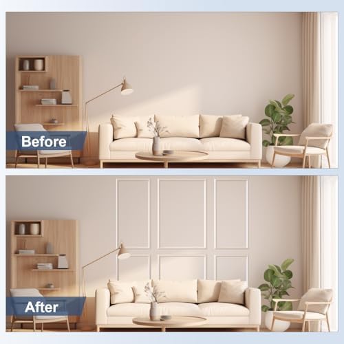 NeatiEase Peel and Stick Wall Molding Kit 6-Frame Premade, Ready-to-Assemble - Image 3