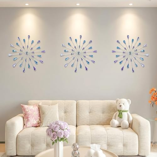 ZEXUIRU 3 Set Silver Starburst Wall Art - Image 5