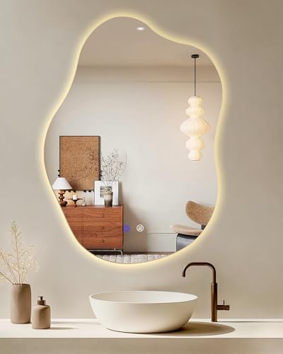 LED Bathroom Mirror 30"x20" Irregular Backlit Mirror by Butylux