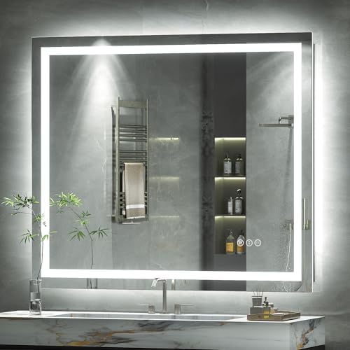 40x38 LED Lighted Bathroom Mirror by ODDSANMirrors