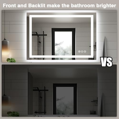 EchosLife 44"x30" Bathroom Light up Mirror, Double Bright Lights, Anti-Fog - Image 6