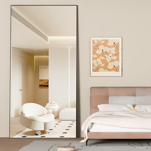 Full Body Mirror 193 x 86 cm Floor Mirror, Large Black Rectangular - Image 5