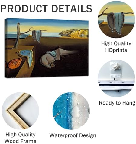 weiyiart Salvador Dali Canvas Wall Art The Persistence of Memory Painting - Image 5