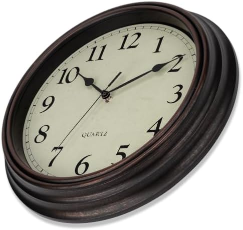 Retro Wall Clock Battery Operated Silent Clock 14" Bronze - Image 3