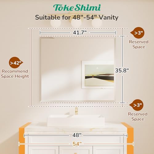 TokeShimi Bathroom Vanity Mirror Frameless - Image 2