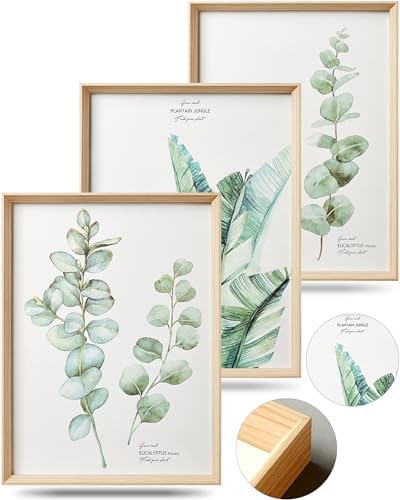 12x16IN Green Plant Eucalyptus Leaf Framed Wall Art by HesenDot