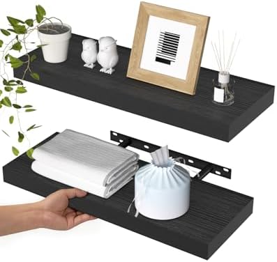WALI Floating Shelves for Wall, 2 Tier Bathroom Storage Shelf Over Toilet by WALI
