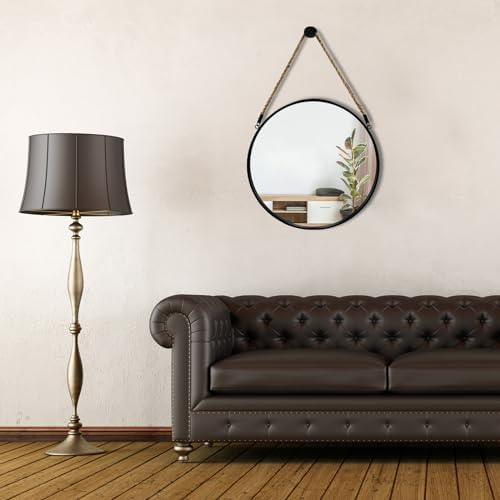 POZINO 15" Small Round Hanging Mirror, Circle Wall Mirror - Image 6