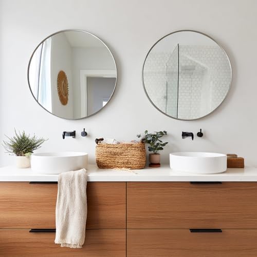 Sunniry Silver Bathroom Mirror 30 inch, 2 Pack Wall Mirror - Image 6