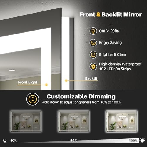 66x48 Inch LED Bathroom Mirror - Image 3