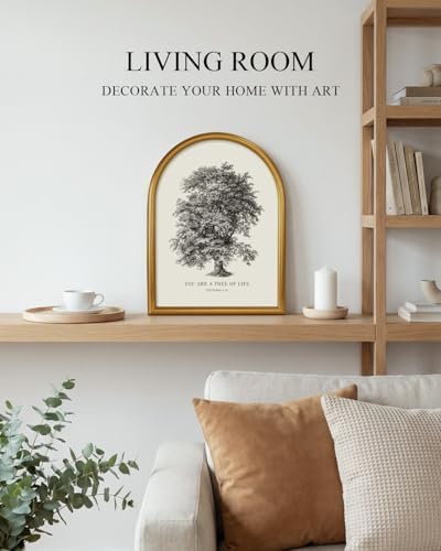 VIYYIEA Vintage Christian Wall Art, Sketch Oak Tree Framed Pictures - Image 2