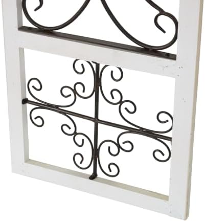 Deco 79 Wood Scroll Home Wall Decor Distressed Ornamental Panel Wall Sculpture - Image 4