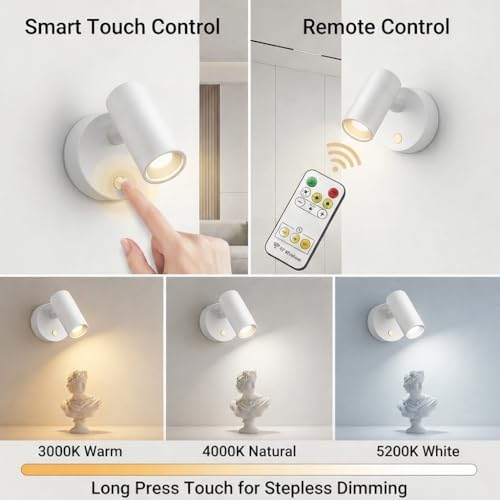Magnetic Rechargeable Picture Light 2 Pack, Wireless Art Spotlight - Image 5