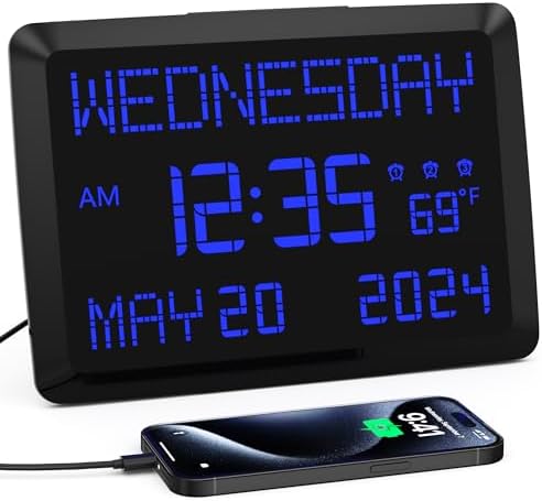 Mesqool 11.5-Inch Large Digital Wall Clock by Mesqool