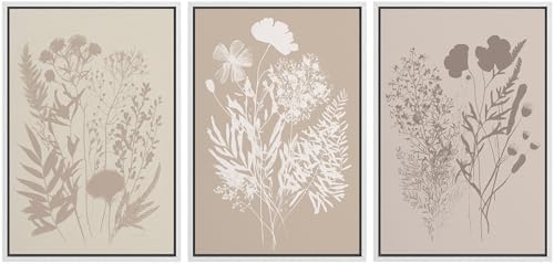 MUDECOR Framed Canvas Print Wall Art Wildflower Art Print, Floral Botanical by MUDECOR