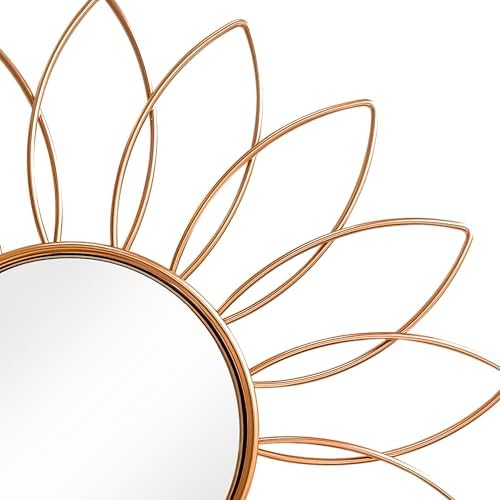 3 Pack Metal Mirrors for Wall Sunburst Wall Mirror Rose Gold Wall Art Décor - Image 2