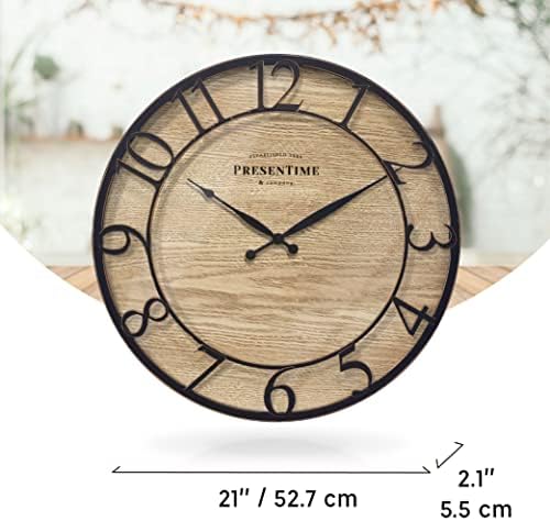 Presentime 21" Farmhouse Series Wall Clock - Image 5