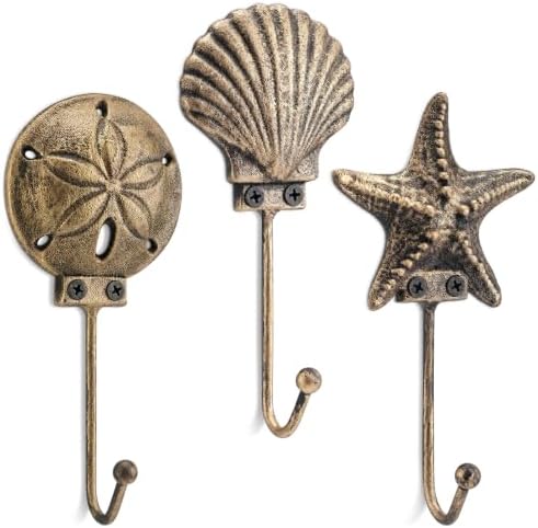 Hicarer 3 Pcs Ocean Cast Iron Wall Hooks by Hicarer