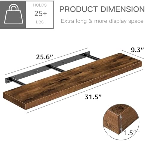 QEEIG Long Floating Shelves for Wall - Image 3
