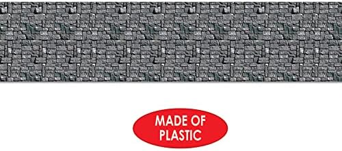 Beistle Brick Stone Wall Backdrop, 4’ x 30’ – Medieval Party Decorations - Image 3