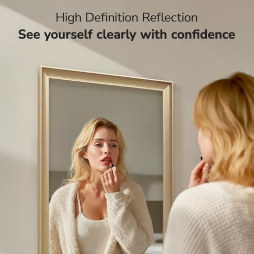 USHOWER 2 Pack 22x30 Inch Brushed Gold Bathroom Mirrors - Image 6