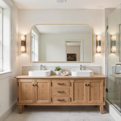 Delma 30"x50" Gold Metal Framed Bathroom Mirror - Image 6
