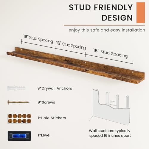 Picture Ledge Shelf, Long Floating Shelves - Image 5
