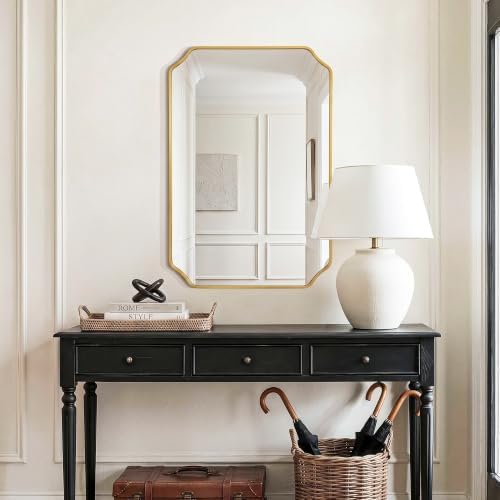 Delma Bathroom Vanity Mirror, Scalloped Round Corner Wall Mirror, - Image 7
