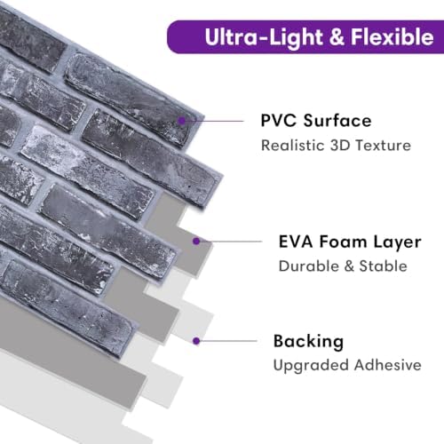 3D Faux Brick Wall Panels Peel and Stick, Designed - Image 5