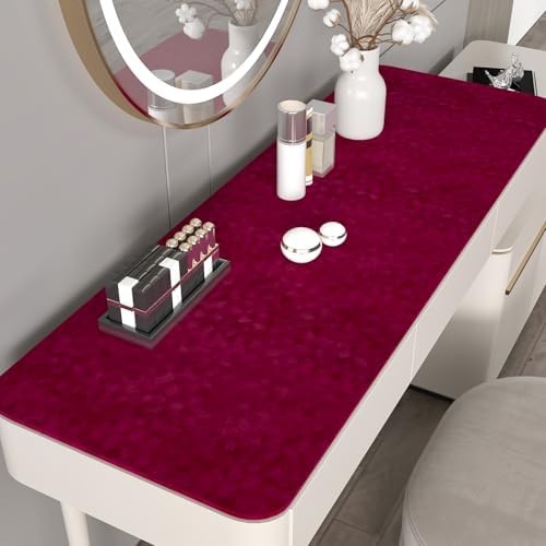 CHIHUT 12”x100” Self Adhesive Velvet Drawer Liner Sheets Dark Red Velvet Flock - Image 4