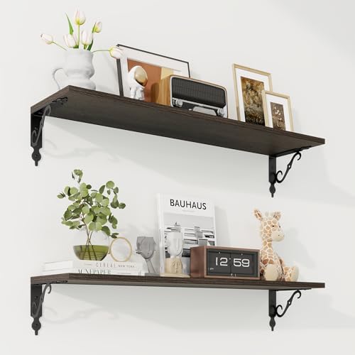 RICHFOCUS Floating Shelves for Wall Decor, 31.5W x 8D Shelves Set of 2 by RICHFOCUS